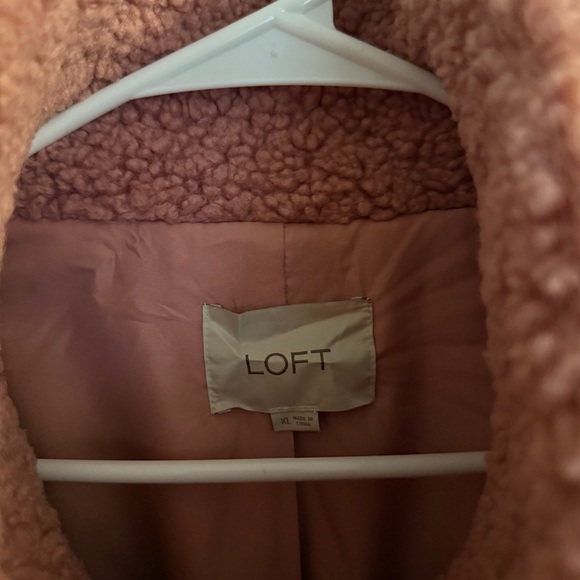 Loft Teddy Bear Sherpa Pink Coat  size XL - Picture 7 of 8